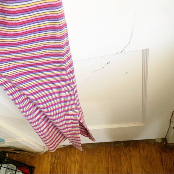 Juicy by Juicy Couture Knit Rainbow Striped Ribbed Midi Dress Side Slit Bodycon - Picture 11 of 15